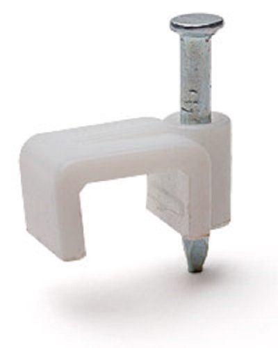Скоба пластиковая с гвоздем плоская Fortisflex СПП 7 (50шт.)  картинка